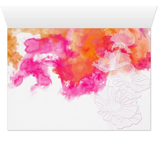 FIERY SUNSET WATERCOLOR HOLLYHOCK WEDD 2 (Innenansicht Horizontal (Unten))
