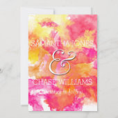 FIERY SUNSET WATERCOLOR HOLLYHOCK WEDD SAVE THE DATE (Rückseite)