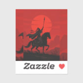 🔥 Fiery Sword Slash – Epic Anime Warrior in Actio Aufkleber (Blatt)