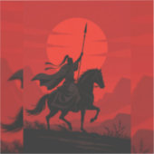 🔥 Fiery Sword Slash – Epic Anime Warrior in Actio Aufkleber (Vorderseite)