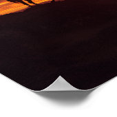 Fiery Texas Sunset Poster - Lone Rider Western (Ecke)