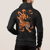 Fiery Tiger: Asiatisches kühnes Design Hoodie (Rückseite)