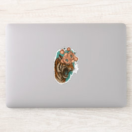 Fiery Tiger Bloom Aufkleber