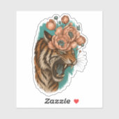 Fiery Tiger Bloom Aufkleber (Blatt)