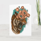 Fiery Tiger Bloom Dankeskarte (Vorderseite)