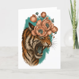 Fiery Tiger Bloom Dankeskarte