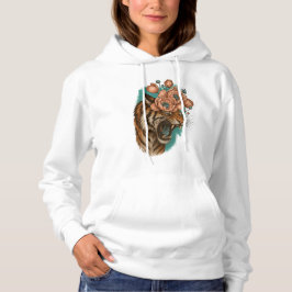 Fiery Tiger Bloom Hoodie