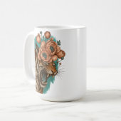 Fiery Tiger Bloom Kaffeetasse (Vorderseite Links)
