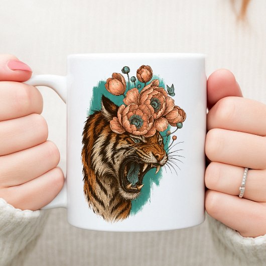 Fiery Tiger Bloom Kaffeetasse