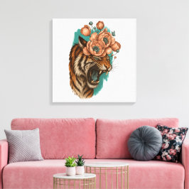 Fiery Tiger Bloom Leinwanddruck