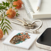 Fiery Tiger Bloom Schlüsselanhänger (Vorderseite rechts)