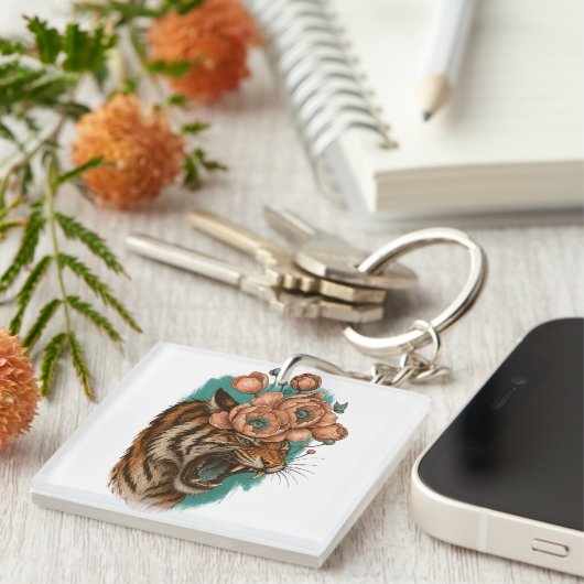 Fiery Tiger Bloom Schlüsselanhänger (Vorderseite rechts)