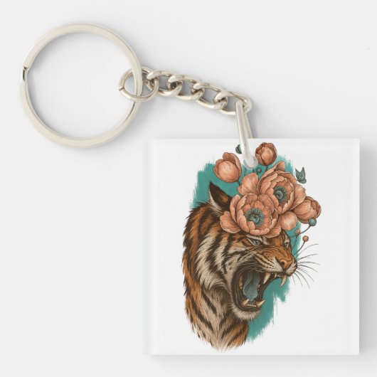 Fiery Tiger Bloom Schlüsselanhänger (Vorderseite)