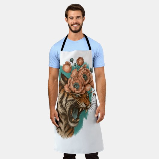 Fiery Tiger Bloom Schürze (Getragen)