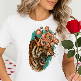Fiery Tiger Bloom T-Shirt
