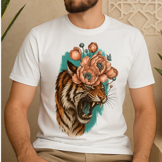 Fiery Tiger Bloom T-Shirt