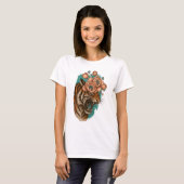 Fiery Tiger Bloom T-Shirt (Vorne ganz)