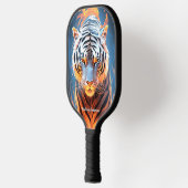 Fiery Tiger Orange & Blue Glows Cool Style Pickleball Schläger (Links)
