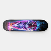 Fiery Tiger Pink & Blue Glows Cool Style Skateboard (Horizontal)