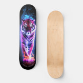 Fiery Tiger Pink & Blue Glows Cool Style Skateboard (Vorderseite)