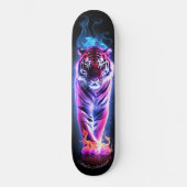 Fiery Tiger Pink & Blue Glows Cool Style Skateboard (Vorderseite)