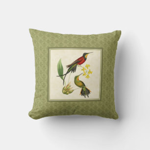 Fiery Topaz Hummingbirds Damask Kissen