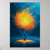 Fiery Tree of Life | Abstrakte Naturkulisse Poster (Vorne)