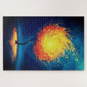 Fiery Tree of Life | Abstrakte Naturkulisse Puzzle (Horizontal)