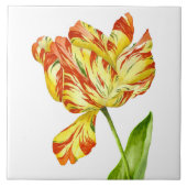 Fiery Tulip auf einer Keramik Fliese (Vorderseite)