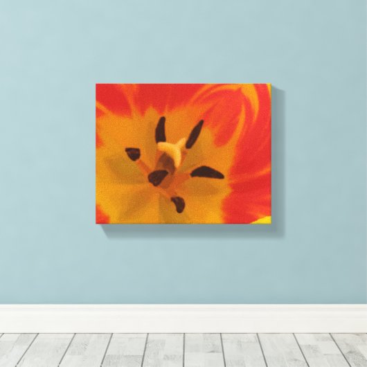Fiery Tulip Canvas Print Leinwanddruck (Insitu (Holzboden))