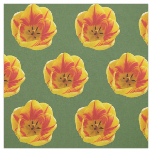 Fiery Tulip Gemustertes Gewebe Stoff (Muster)