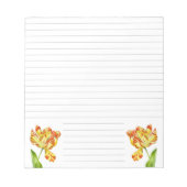 Fiery Tulips auf einem mittleren Editor Notizblock (Vorderseite)