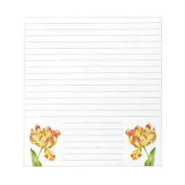 Fiery Tulips auf einem mittleren Editor Notizblock