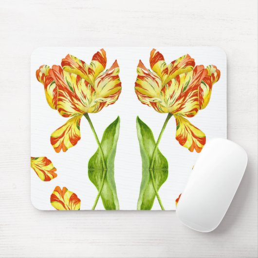 Fiery Tulips auf einem Mousepad (Mit Mouse)