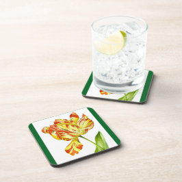 Fiery Tulips auf einem Set von Untersetzer