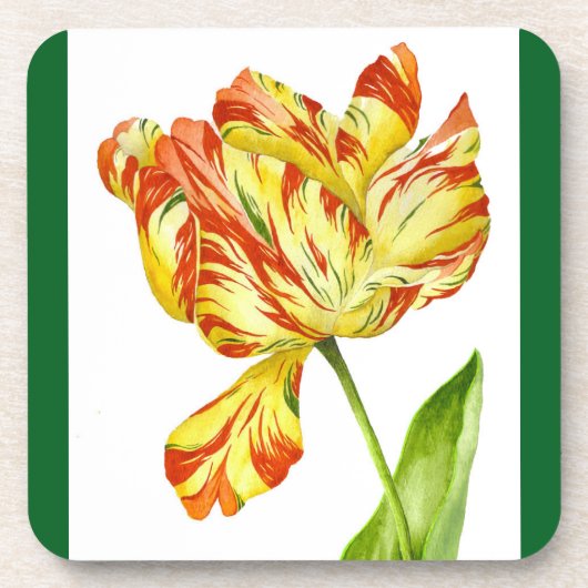 Fiery Tulips auf einem Set von Untersetzer (Vorderseite)