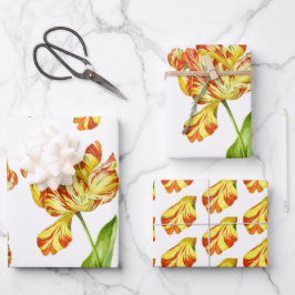 Fiery Tulips auf einem Wrapping Paper-Set Geschenkpapier Set