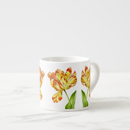 Fiery Tulips auf einer Espresso-Tasse Espressotasse (Vorderseite Rechts)