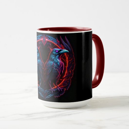 Fiery Two Ravens Tasse (VorderseiteRechts)