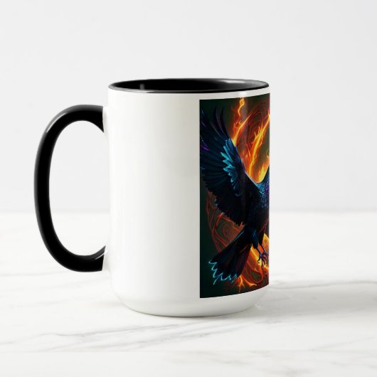 Fiery Two Ravens Tasse (Links)