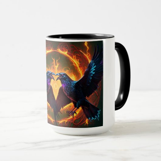 Fiery Two Ravens Tasse (VorderseiteRechts)