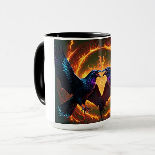 Fiery Two Ravens Tasse (Vorderseite Links)