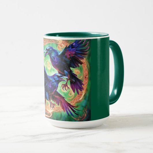 Fiery Two Ravens Tasse (VorderseiteRechts)