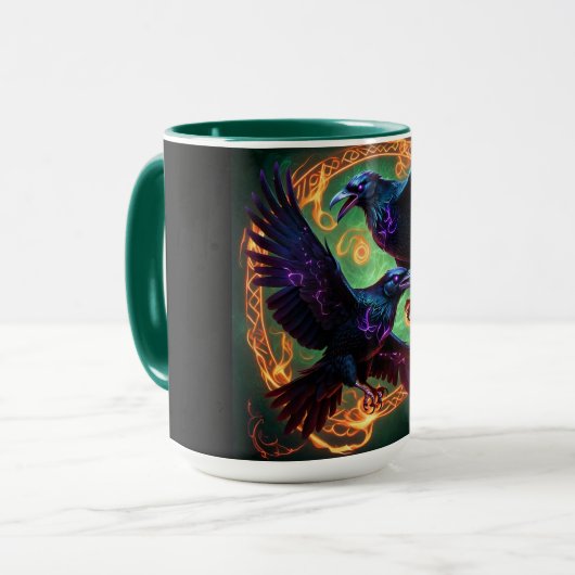 Fiery Two Ravens Tasse (Vorderseite Links)