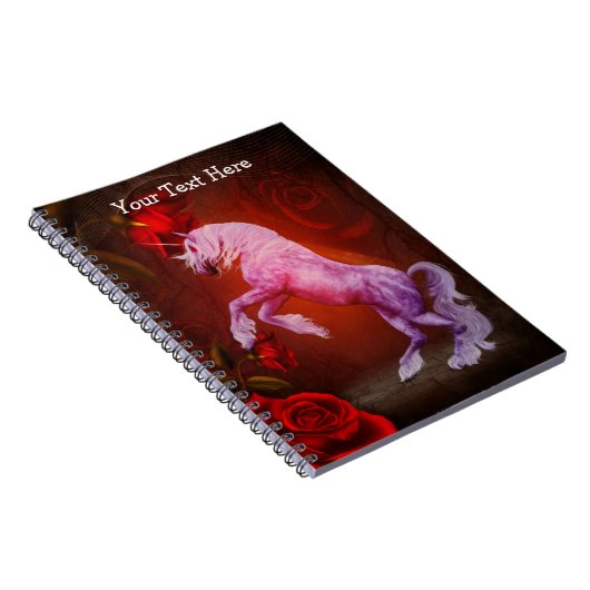 Fiery Unicorn Fantasy Horse Notebook Notizblock (Rechte Seite)