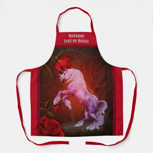 Fiery Unicorn Pferd Personalisiert Schürze (Vorderseite)