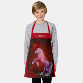 Fiery Unicorn Pferd Personalisiert Schürze (Getragen)