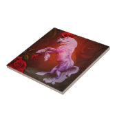 Fiery Unicorn Pferd und Rose Tier Fliese (Seite)