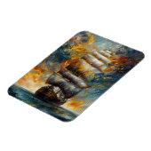 Fiery Voyage Dramatisches Segelschiff bei Sunset A Magnet (Linke Seite)