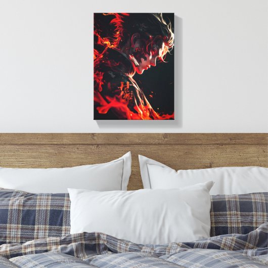 "Fiery Warrior of Flame" Leinwanddruck (Insitu (Schlafzimmer))